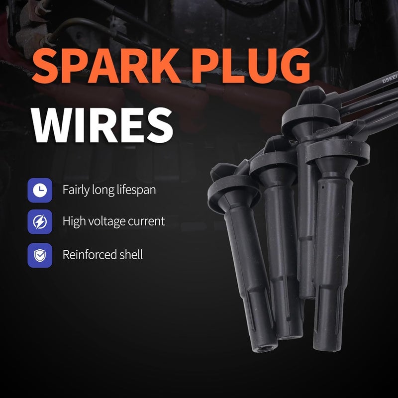 OXCANO SOA430Q124 Ignition Spark Plug Wires Set of 4 Compatible with Subaru Forester 2005-2010 H4 2.5L, Impreza 2008-2011 H4 2.0L, Impreza 2005-2011 H4 2.5L, Legacy 2007-2009 H4 2.5L, Outback - Image 2